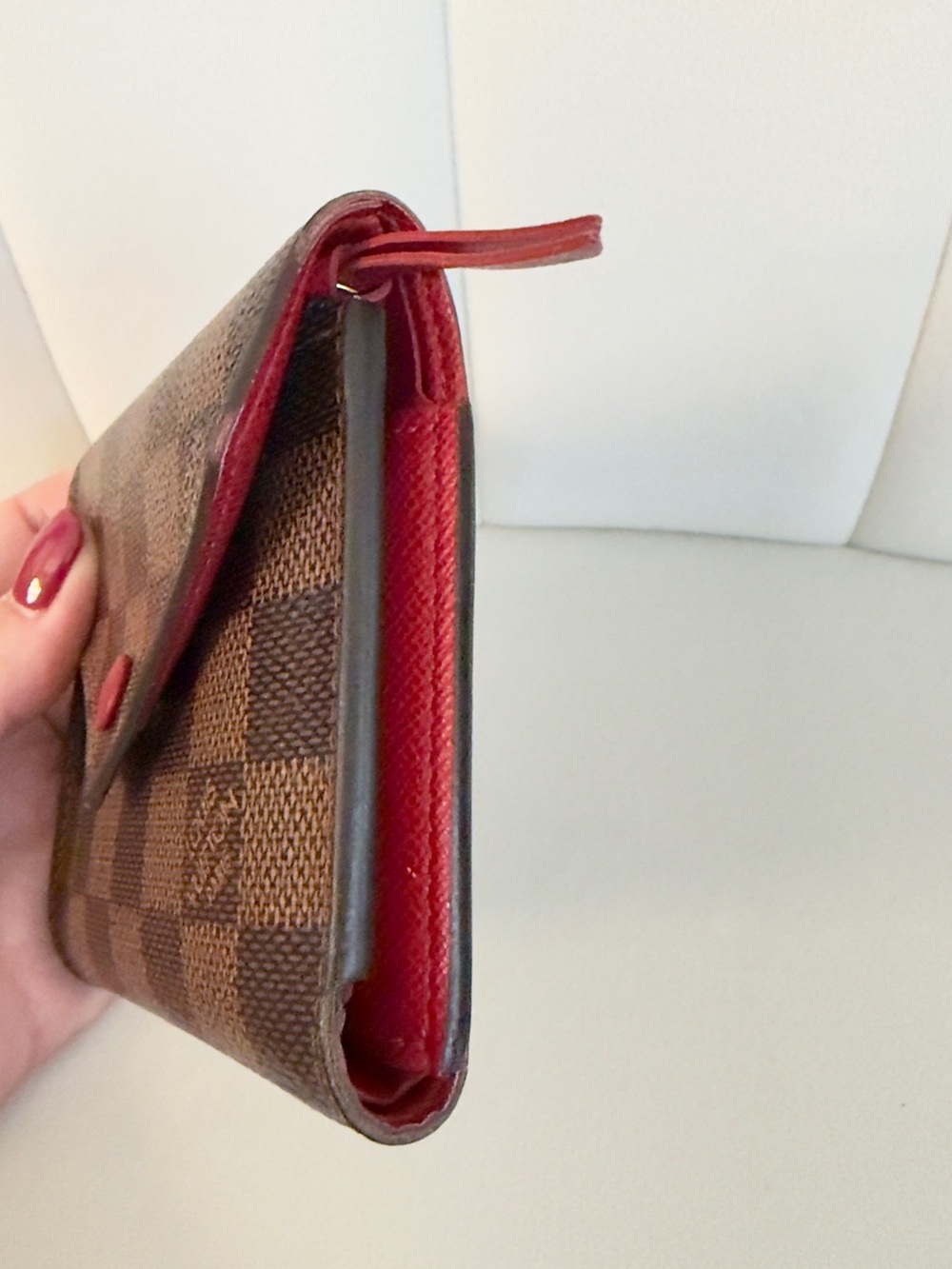 Louis Vuitton Victorine Wallet Damier Ebene Cerise Red RFID 2022 w Box Dust Bag - Picture 6 of 16